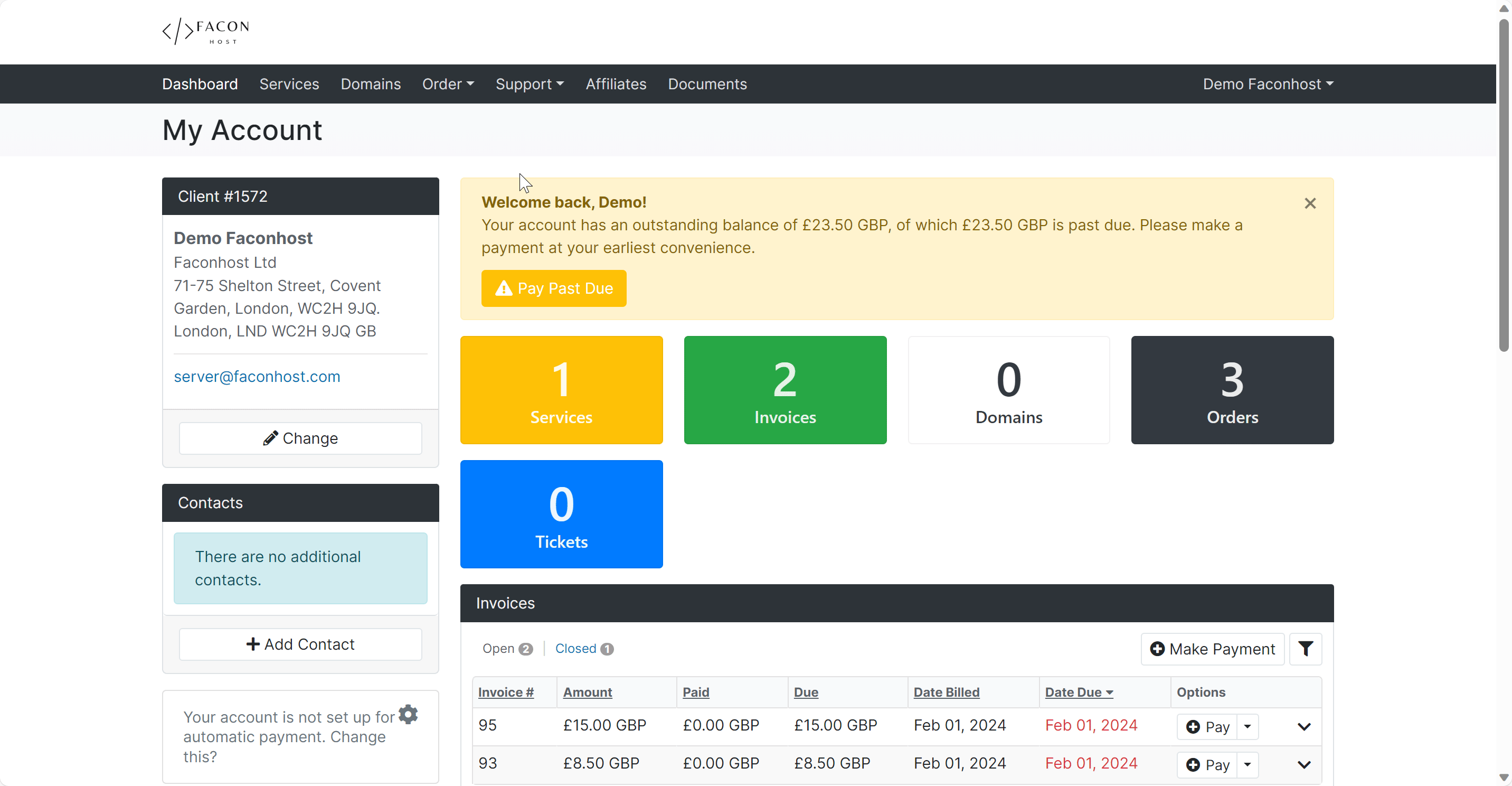 Faconhost Affiliate（会员推广） 政策